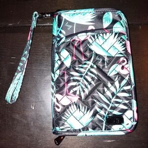 lug Tandem zip wallet in Flamingo black